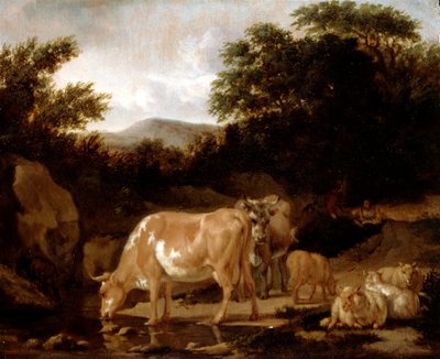 Kühe und Schafe im Wald von Adriaen van de Velde